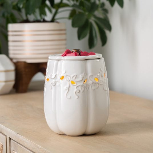 Wax Melt Warmer,White Pumpkin Illumination