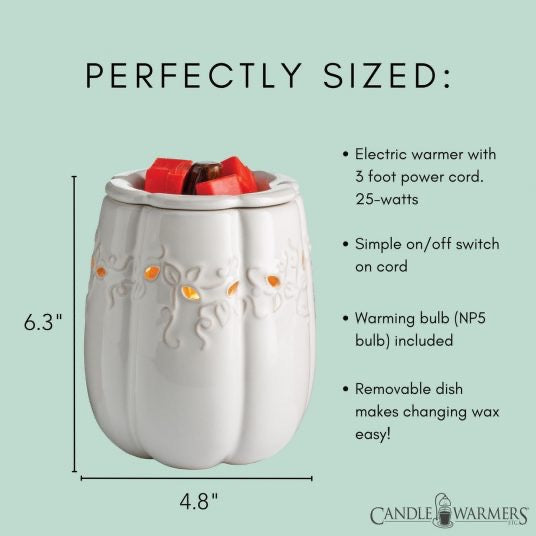 Wax Melt Warmer,White Pumpkin Illumination