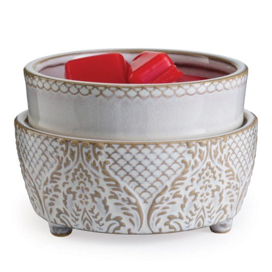 Wax Warmer, Vintage White 2-In-1