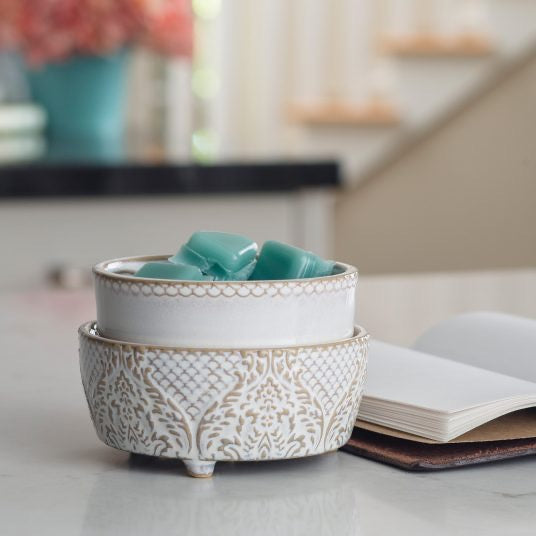 Wax Warmer, Vintage White 2-In-1